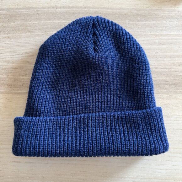 Anti Hero Skateboards Beanie Lil Black Hero Cuff - Navy/Yellow - Picture 3 of 3